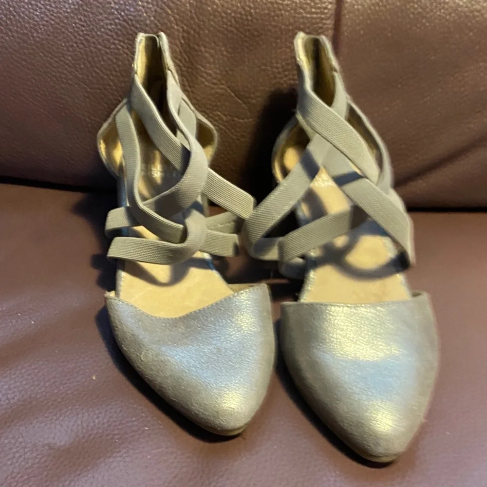 Eileen Fisher Gray Strappy Heels - Picture 1 of 4